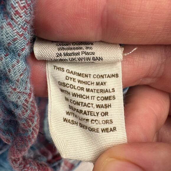 Free People Dip Dye Tunic Shacket Shirt Womens Small Blue Red Purple Button Down - Picture 10 of 13